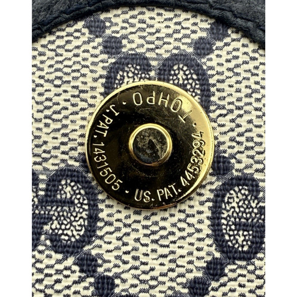 Vintage Gucci GG Supreme Monogram Navy Blue Canvas Crossbody Clutch Italy - Picture 5 of 14